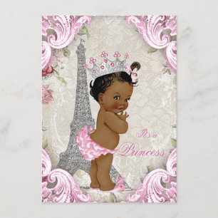 Invitation Vintage Paris Ethnic Princess Floral Baby shower