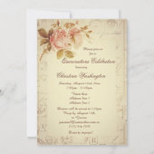 Invitation Vintage Paris Postmarks Roses chics Quinceañera (Dos)