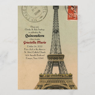 Invitation Vintage Paris Quinceanera 15 Anniversaire Invitati