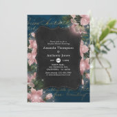Invitation Vintage Parkling Floral Bois Couples Douche (Debout devant)
