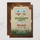 Invitation Vintage partie de la retraite en camping (Devant / Derrière)