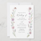 Invitation Vintage Pastel Wildflower Floral Wedding (Devant)