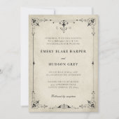 Invitation Vintage Patina Pays Western Mariage officiel (Devant)