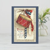 Invitation vintage Patriotique, Drums Musicaux BBQ (Debout devant)