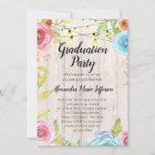 Invitation Vintage Pays Rustique Chaîne Lights Graduation (Devant)