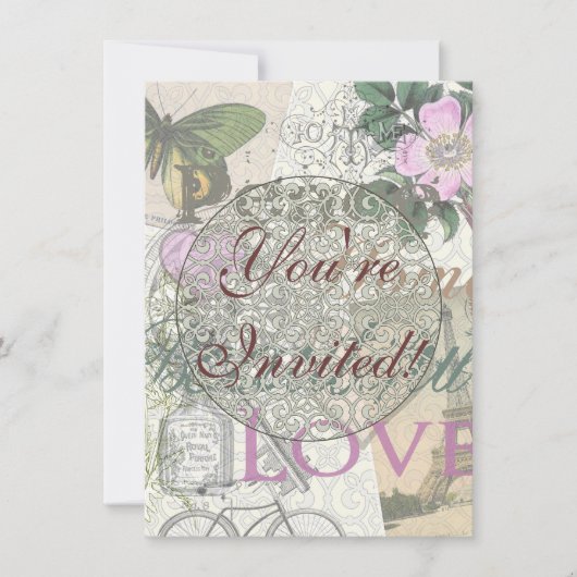 Invitation Vintage Peace Home Belle Amour (Devant)