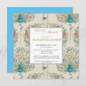 Invitation vintage Peacock Bridal Shower (Devant / Derrière)