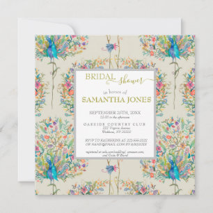 Invitation vintage Peacock Bridal Shower