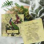 Invitation vintage Peacock Bridal Shower<br><div class="desc">Vous pouvez facilement customiser nos invitations Vintages Peacock nuptiale douche avec toutes vos spécifications de douche avant de commander. Ce magnifique design de style vintage dispose d'un beau paon sur branche avec un arrière - plan de crème avec des tourbillons noirs. Nous avons les invitations de mariage assorties, cartes RSVP,...</div>
