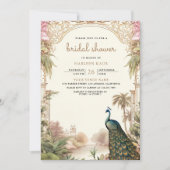 Invitation Vintage Peacock Indian Wedding Bridal Shower (Devant)