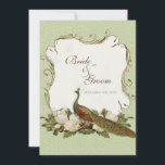 Invitation Vintage Peacock & Magnolia Éperles de mariage Invi<br><div class="desc">Cette invitation élégante et sophistiquée allie le meilleur de la tradition et la fraîcheur du contemporain. Le mélange d'éléments d'art Vintage et d'aquarelle contemporaine peinte à la main par Audrey Jeanne Roberts donne une belle qualité intemporelle à cette invitation. Un paon majestueux repose sur des tourbillons élégamment peints à la...</div>