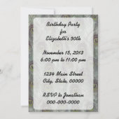 Invitation Vintage Peacocks fête d'anniversaire (Dos)