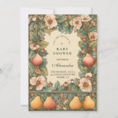 Invitation Vintage Pear Garden Botanical Baby Shower (Devant)