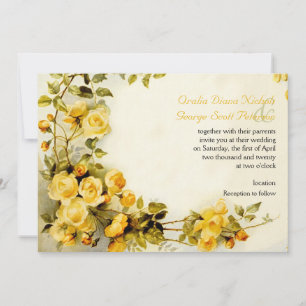 Invitation Vintage peinture romantique du mariage rose