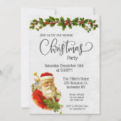 Invitation vintage Père Noël Christmas Party (Devant)