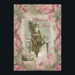 Invitation Vintage Père Noël, Roses roses Collections Fête de<br><div class="desc">Le Père Noël vintage et les roses roses collage personnalisé invitation de Noël personnalisée. Fleurs de roses roses élégantes aux feuilles verts et traditionnel à l'ancienne Père Noël portant un sapin de Noël et une corbeille de cadeaux. Il y a une boîte de saint à ses pieds. Classy, mignon, féminin,...</div>