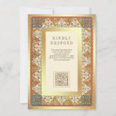 Invitation Vintage Perse Gold Frame Cream Mariage musulman (Dos)