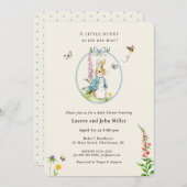 Invitation Vintage Peter Rabbit Bleu bébé garçon douche (Devant / Derrière)
