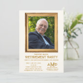 Invitation Vintage Photo Frame Retirement Party  (Debout devant)