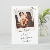 Invitation Vintage Photo Handwritten Bridesmaid Proposal (Debout devant)