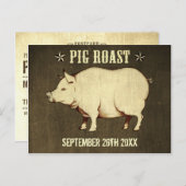 Invitation vintage Pig Roast Postcard Invitation I (Devant / Derrière)