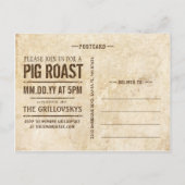 Invitation vintage Pig Roast Postcard IV (Dos)