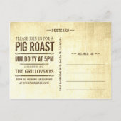 Invitation vintage Pig Roast Postcard V (Dos)
