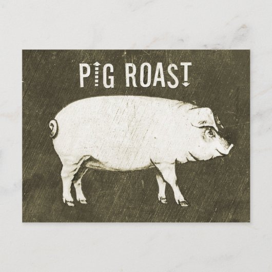 Invitation vintage Pig Roast Postcard V (Devant)
