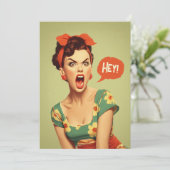 Invitation Vintage Pin-Up Power Shout (Debout devant)