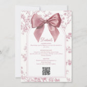 Invitation Vintage Pink Bow Baby Shower All In One (Dos)