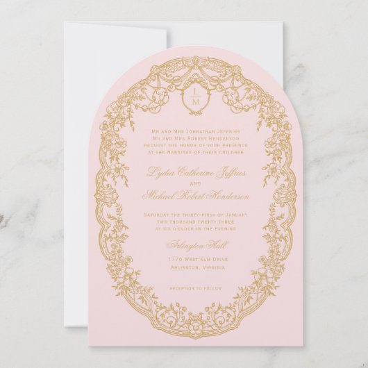 Invitation vintage Pink Paris Monogram (Devant)