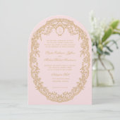 Invitation vintage Pink Paris Monogram (Debout devant)
