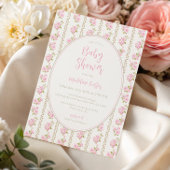 Invitation Vintage Pink Rose Baby Shower