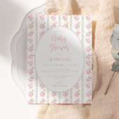 Invitation Vintage Pink Rose Baby Shower