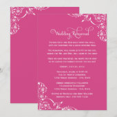 Invitation Vintage Pink Scrolls Répétition Mariage et dîner (Devant / Derrière)