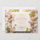 Invitation Vintage Pink Story Bat mitzvah (Devant)