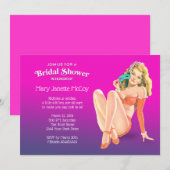 Invitation vintage Pinup Girl Bridal Shower (Devant / Derrière)