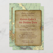 Invitation Vintage Pirate Map (Devant / Derrière)