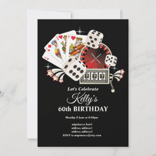 Invitation vintage Poker Playing Card 7 7 7, partie casino