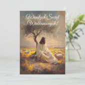 Invitation Vintage polonais Pâques Wesolego Alleluja (Debout devant)