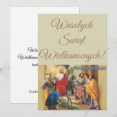 Invitation Vintage polonais Pâques Wesolego Alleluja (Devant / Derrière)