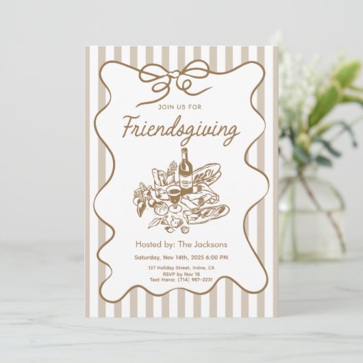 Invitation vintage pour Friendsgiving (Debout devant)