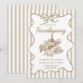 Invitation vintage pour Friendsgiving (Devant / Derrière)
