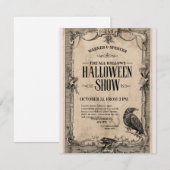 Invitation vintage pour Halloween (Devant / Derrière)
