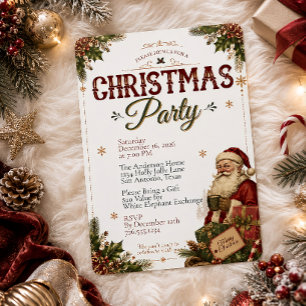 Invitation vintage pour la fête de Noël avec le Pè
