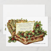 Invitation vintage pour le dîner de Noël (Devant / Derrière)