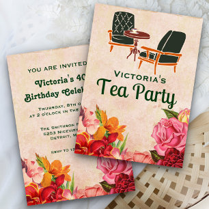Invitation vintage pour un après-midi de thé d'ann