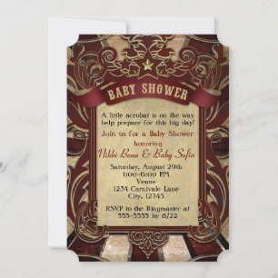 Invitation vintage pour une baby shower sur le thè
