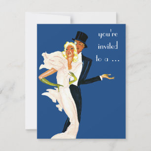 Invitation vintage pour une soirée cocktail d'amou