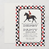 Invitation vintage pour une soirée Kentucky Derby (Devant / Derrière)